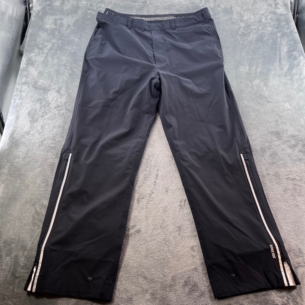 Zero Restriction Gore-Tex Golf Pants Black Waterproof Mens Large Reflective Trim